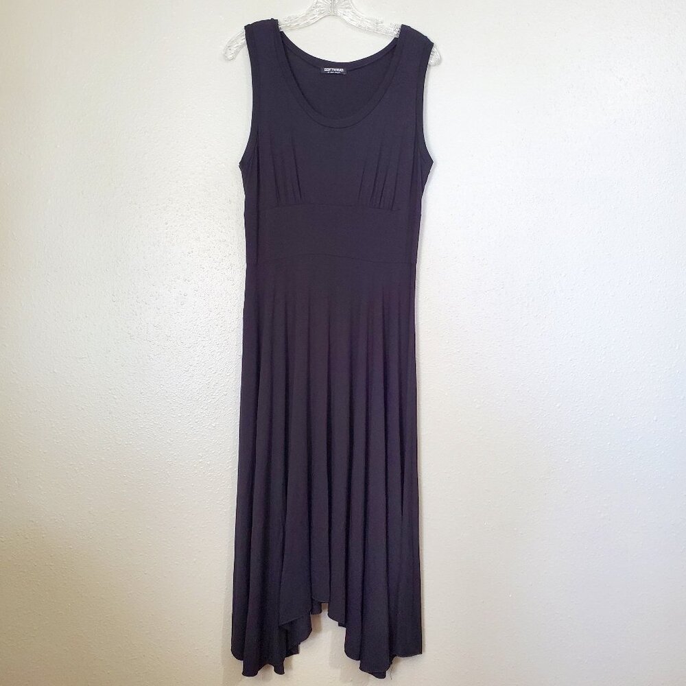 NWOT Softwear By Mark Singer Asymmetric Flowy Dress Sleeveless Midi Tank Dress - Picture 2 of 14